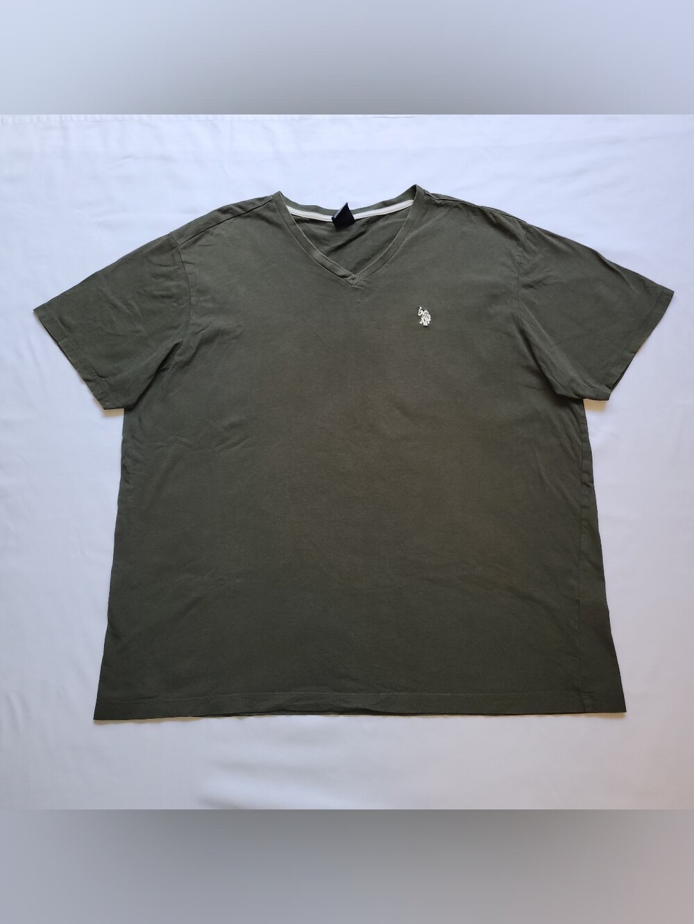 U.S POLO ASSN. V Neck T Shirt Green Sz XL Embroidered Logo